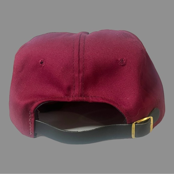 Vintage KTI fishing dad hat with leather and gold Terry cloth lining forehead - Picture 3 of 9